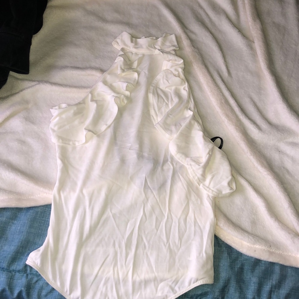 White choker body suit